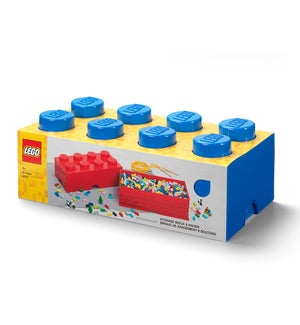 LEGO - 8 KNOBS STORAGE BRICK BRIGHT BLUE (3) ML